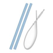 Minikoioi Flexi Straws – 2pcs Mineral Blue & Brush