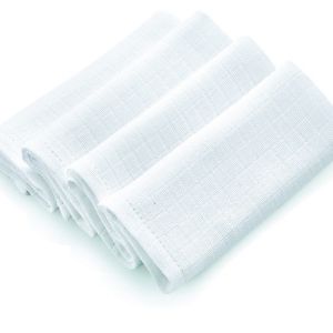 Babyjem White Muslin Napkins – 4 pcs