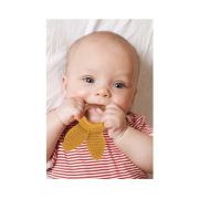 Babyjem Knitted Cotton & Wooden Ring Teether – Pink