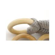 Babyjem Knitted Cotton & Wooden Ring Teether – Pink