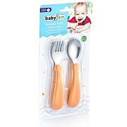 Babyjem Stainless Steel Fork & Spoon Set – Orange