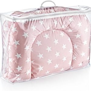 Babyjem Babynest with Mosquito Net – Pink Stars