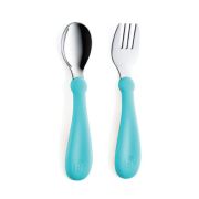 Babyjem Stainless Steel Fork & Spoon Set – Blue