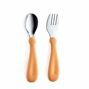 Babyjem Stainless Steel Fork & Spoon Set – Orange