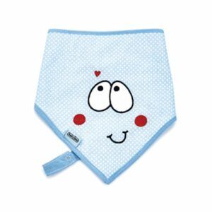 Babyjem Bandana Bib with Soother Holder – Blue Face