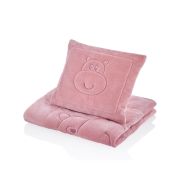 Babyjem Cotton Velvet Blanket with Pillow – Rose