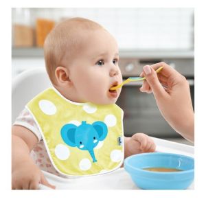 Babyjem Leak-Proof Cotton Bib – Yellow Dots