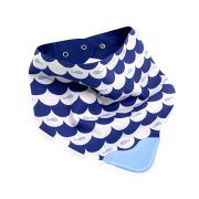 Babyjem Poplin Bandana Bib with Teether – Blue Indigo Fish