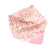 Babyjem Poplin Bandana Bib with Teether – Pink