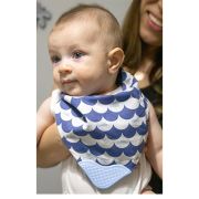 Babyjem Poplin Bandana Bib with Teether – Blue Indigo Fish