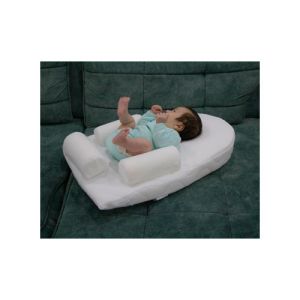 Babyjem Reflux & Flat Head Pillow with Cherry Seed Belt – White