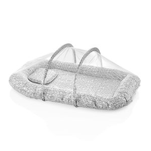 Babyjem Babynest with Mosquito Net – Gray Squares