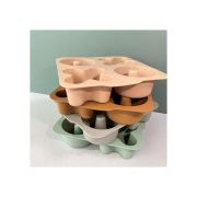 Minikoioi XOXO Muffin Mold – Woody Brown / Powder Gray