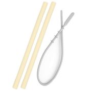 Minikoioi Flexi Straws – 2pcs Mellow Yellow & Brush
