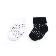 KipKep Bio Cotton Stay-on-Socks Black & White Dots – 2 Pairs