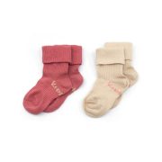 KipKep Stay-on-Socks Dusty Coral & Sand – 2 Pairs