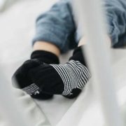 KipKep Stay-on-Socks Black Stripes – 2 Pairs