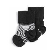 KipKep Stay-on-Socks Black Stripes – 2 Pairs